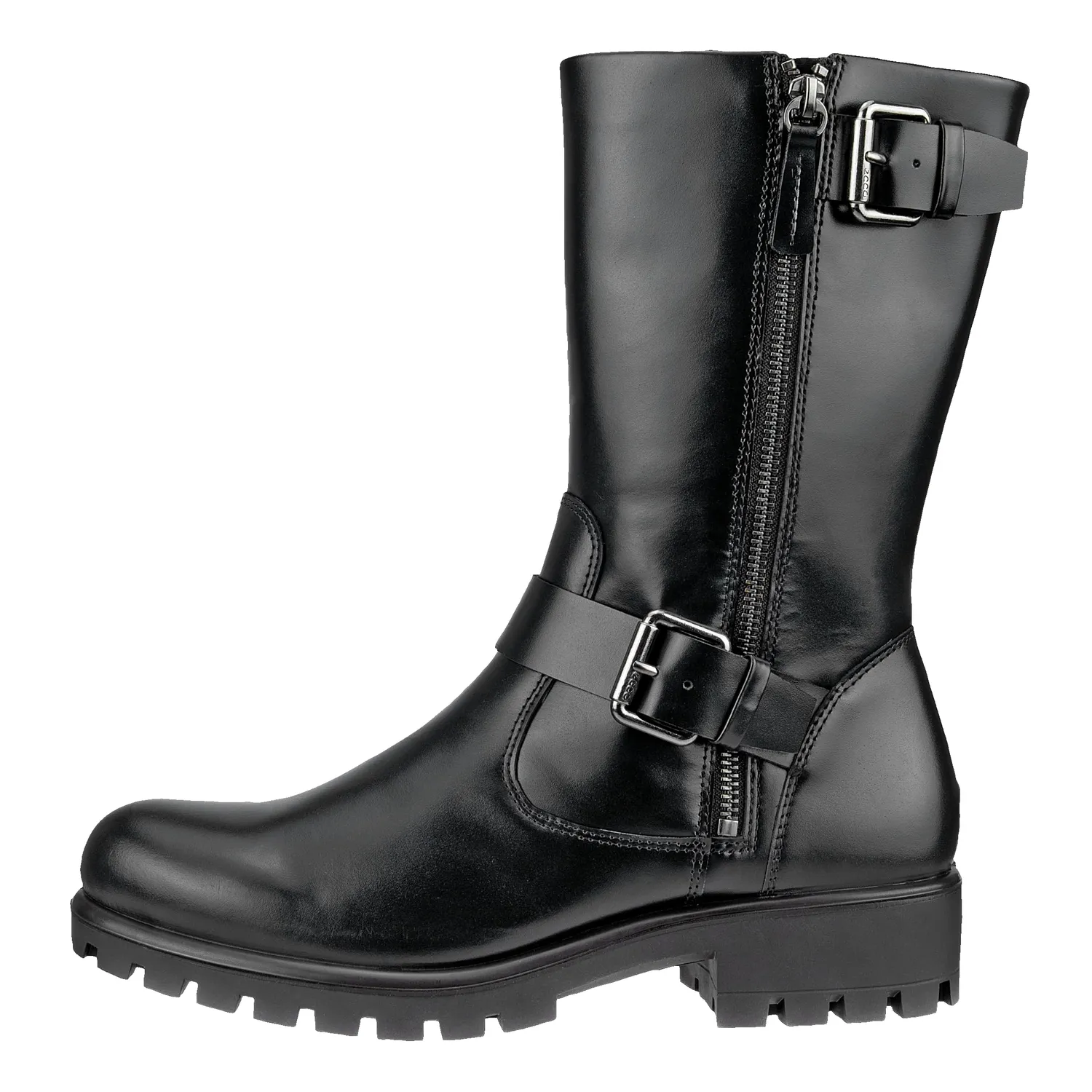 Ecco Modtray Moto stivali donna mid-calf pelle fibbie