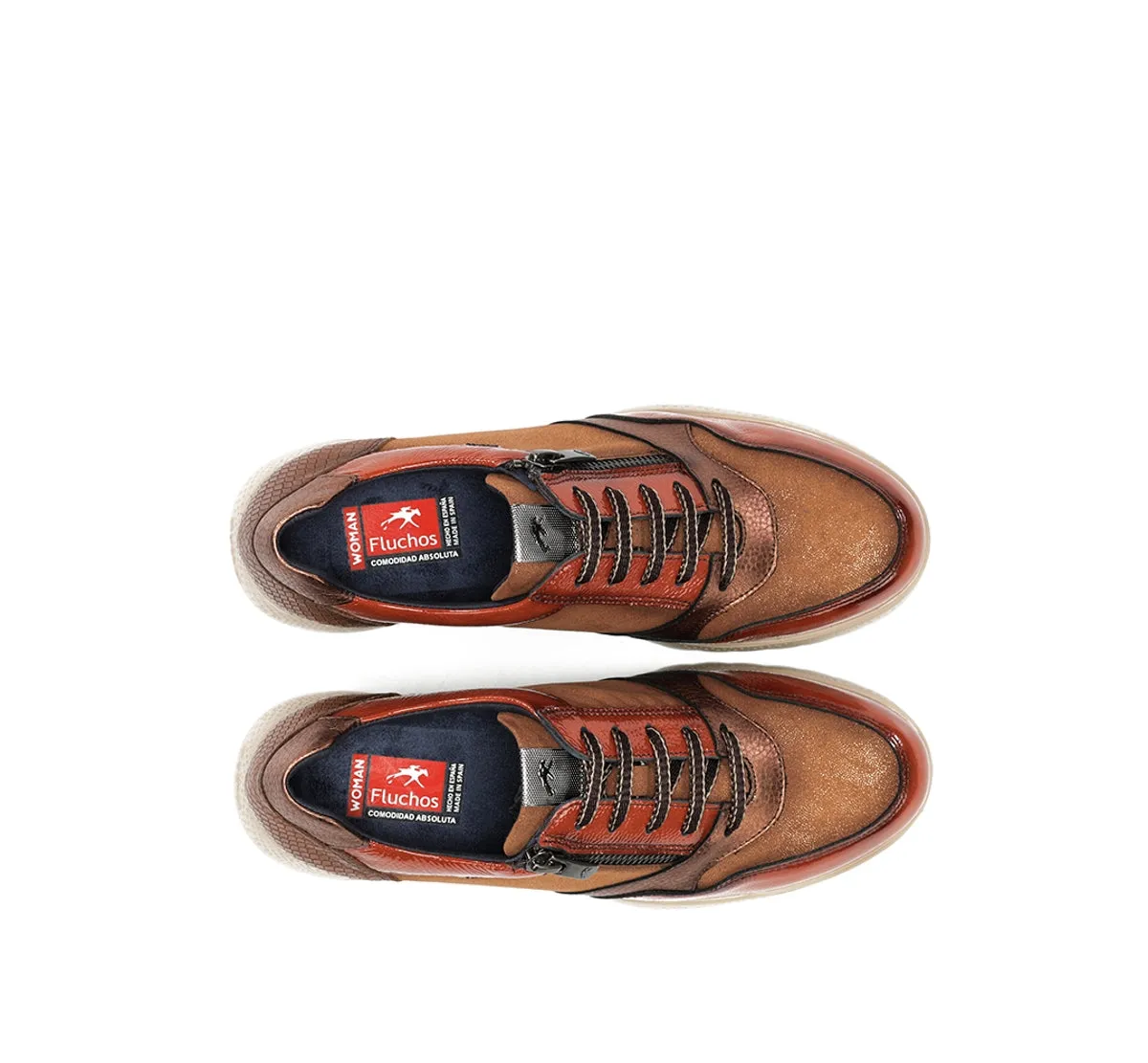 Fluchos Live F2248 sneakers donna marroni zeppa