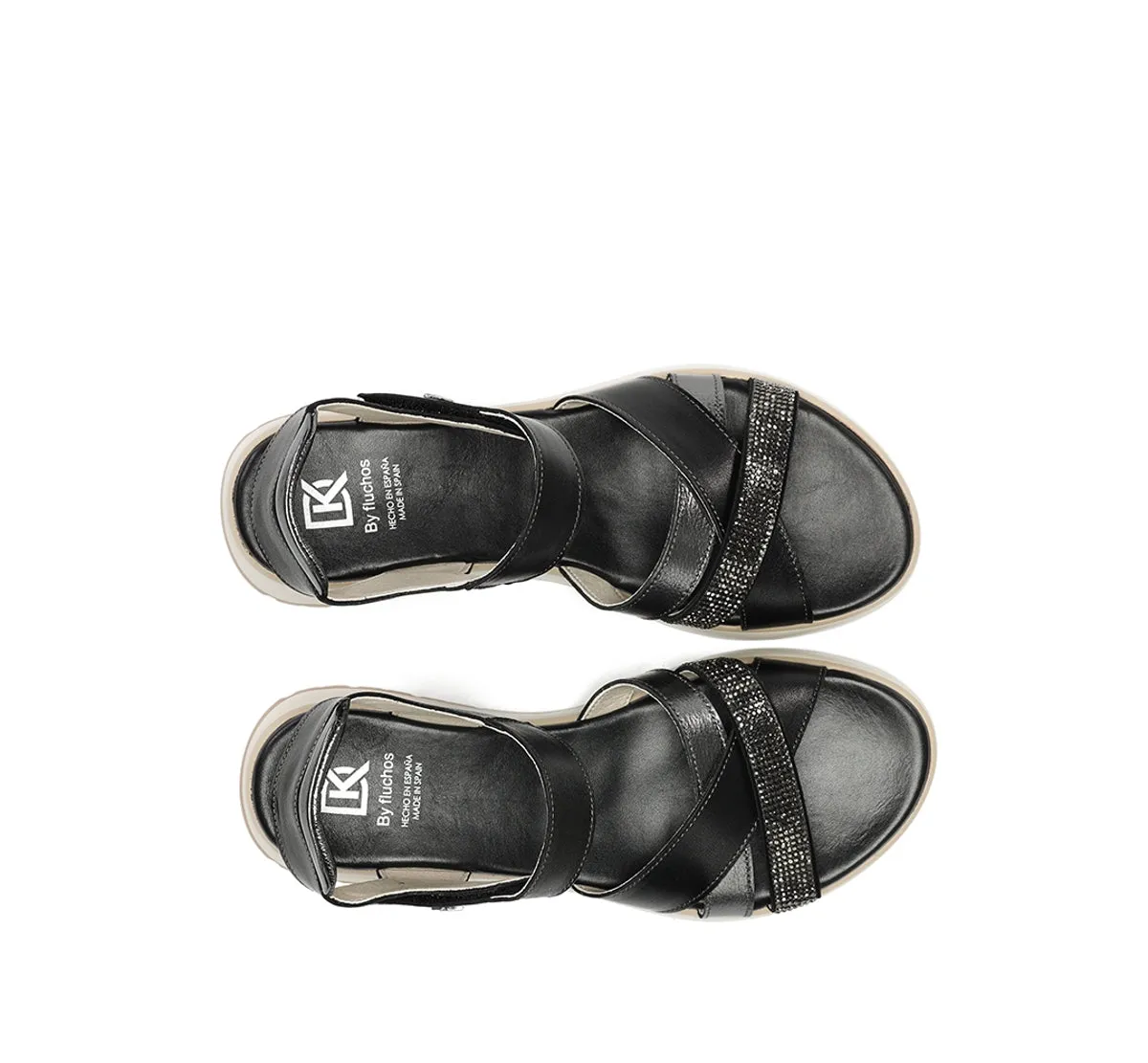 Fluchos Ter D9728 sandali donna neri sportivi