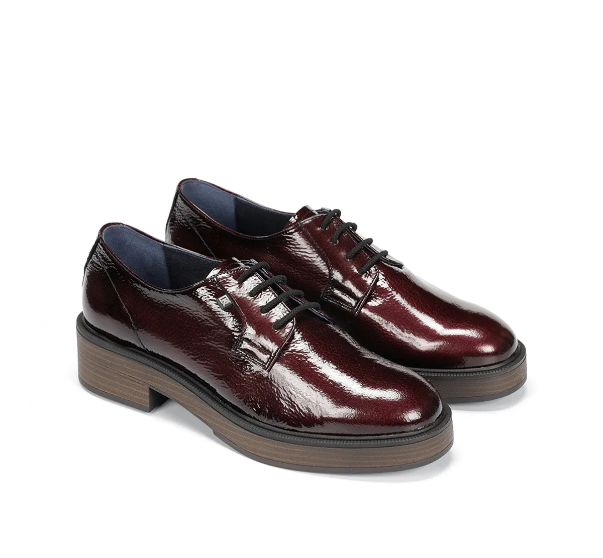 Fluchos Idaly D9387 scarpe donna bordeaux suola legno