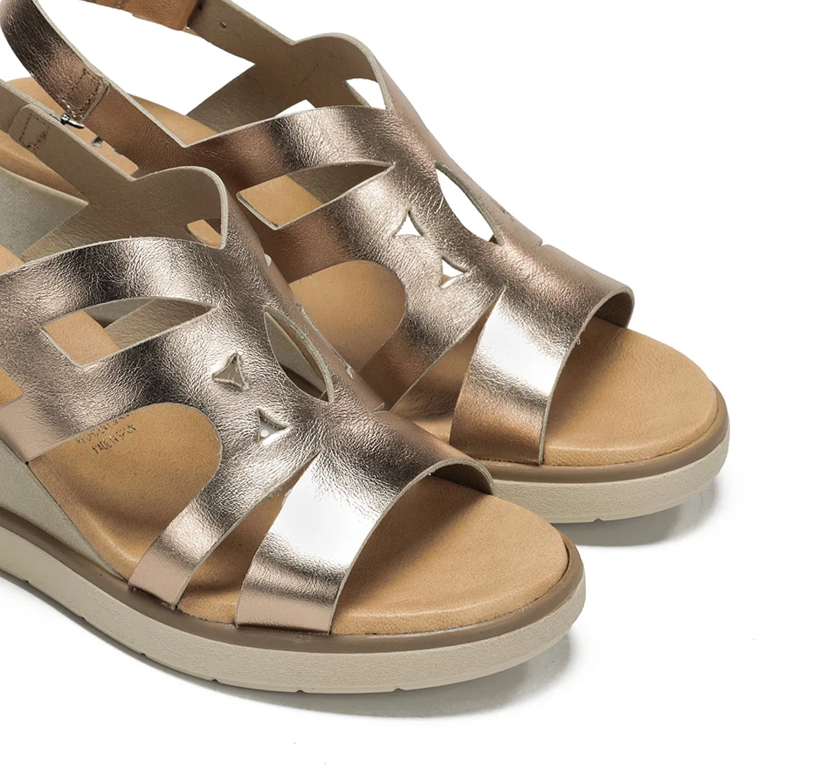 Fluchos Smash F1974 sandali donna zeppa oro