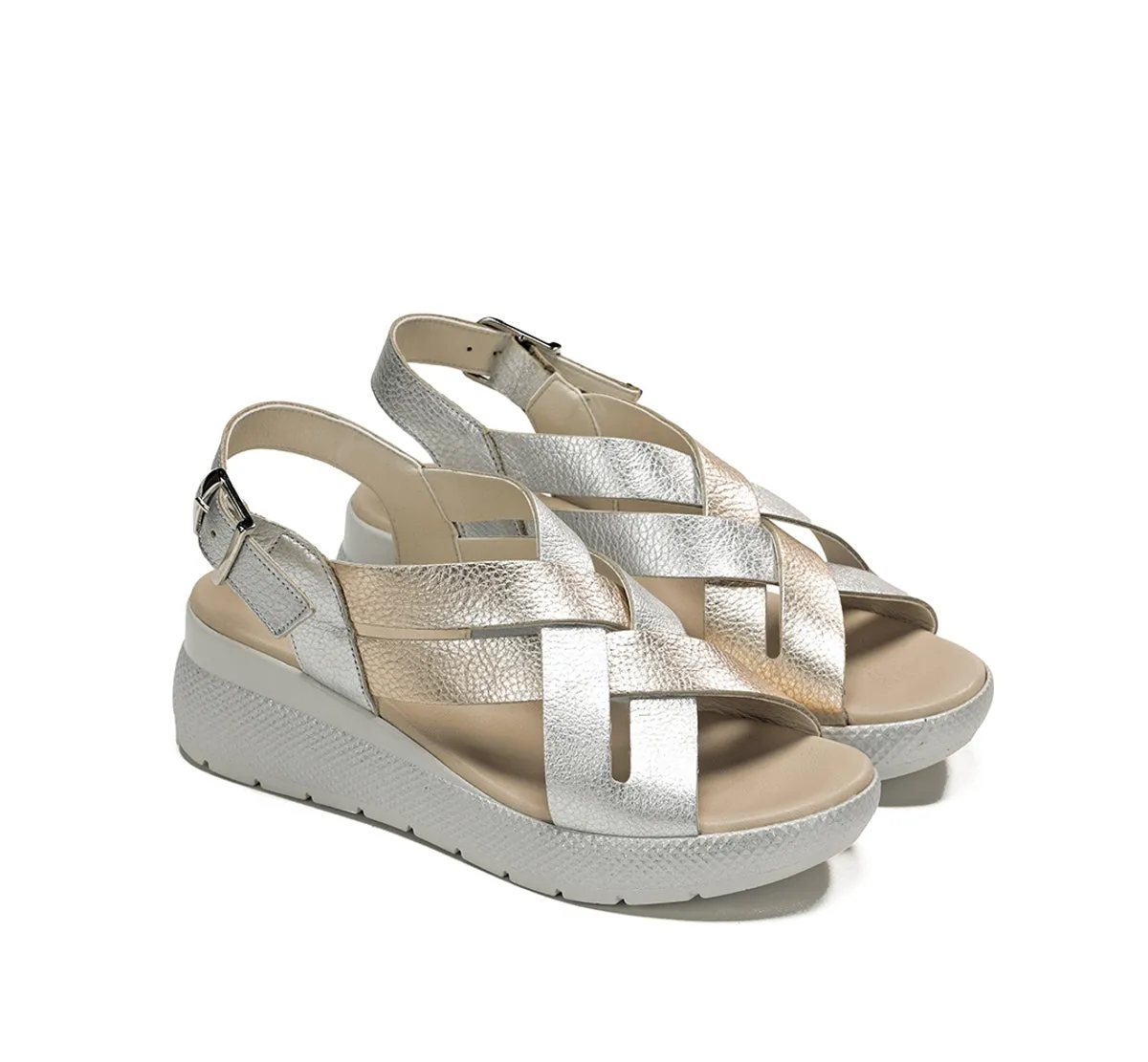 Fluchos Ever D9316 sandali donna argento cinturino