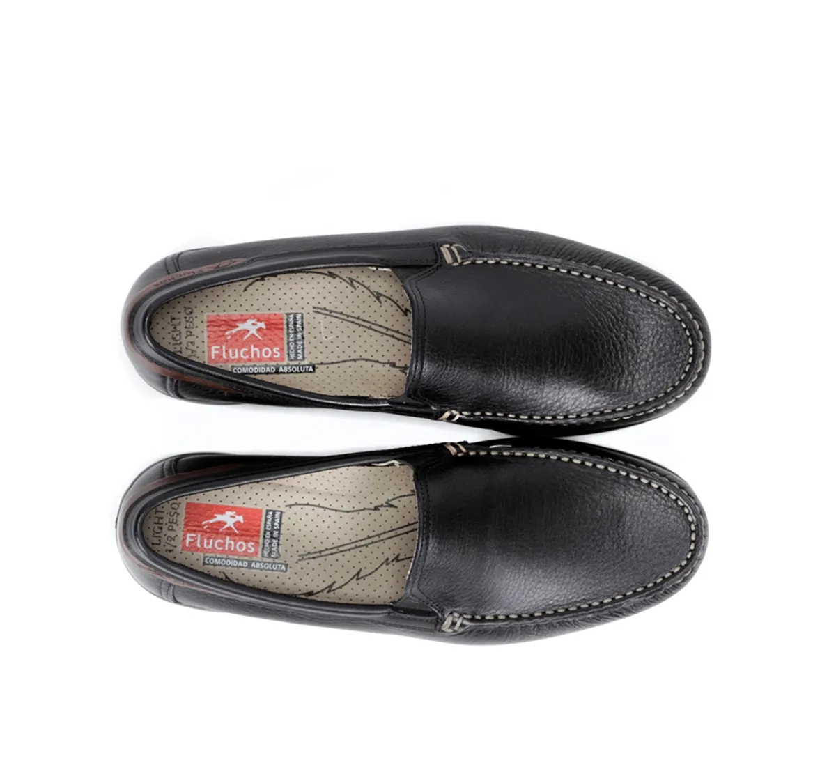 Fluchos Orion 8682 Mocassini Uomo Nero Pelle Morbida