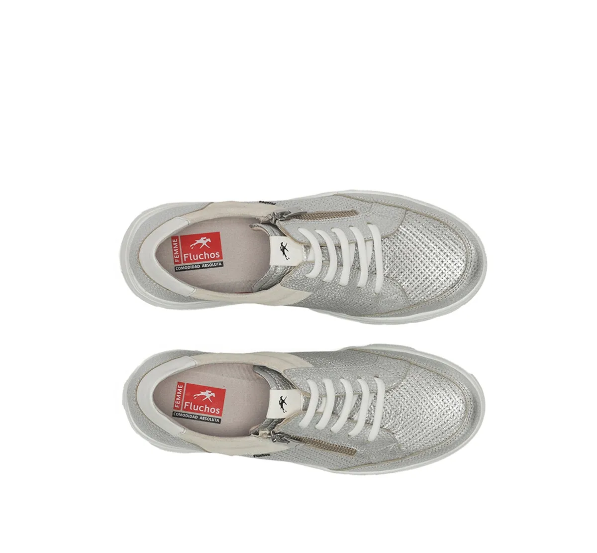 Fluchos Aqua F2173 sneakers argento donna con zeppa