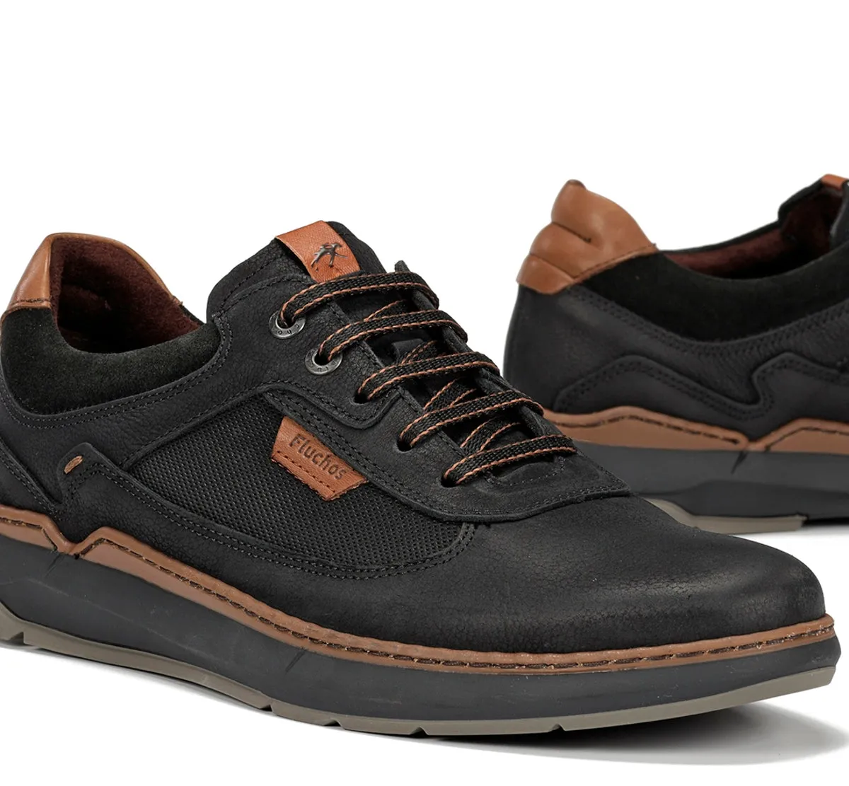 Fluchos Jeff F2277 scarpe nere uomo eleganti casual