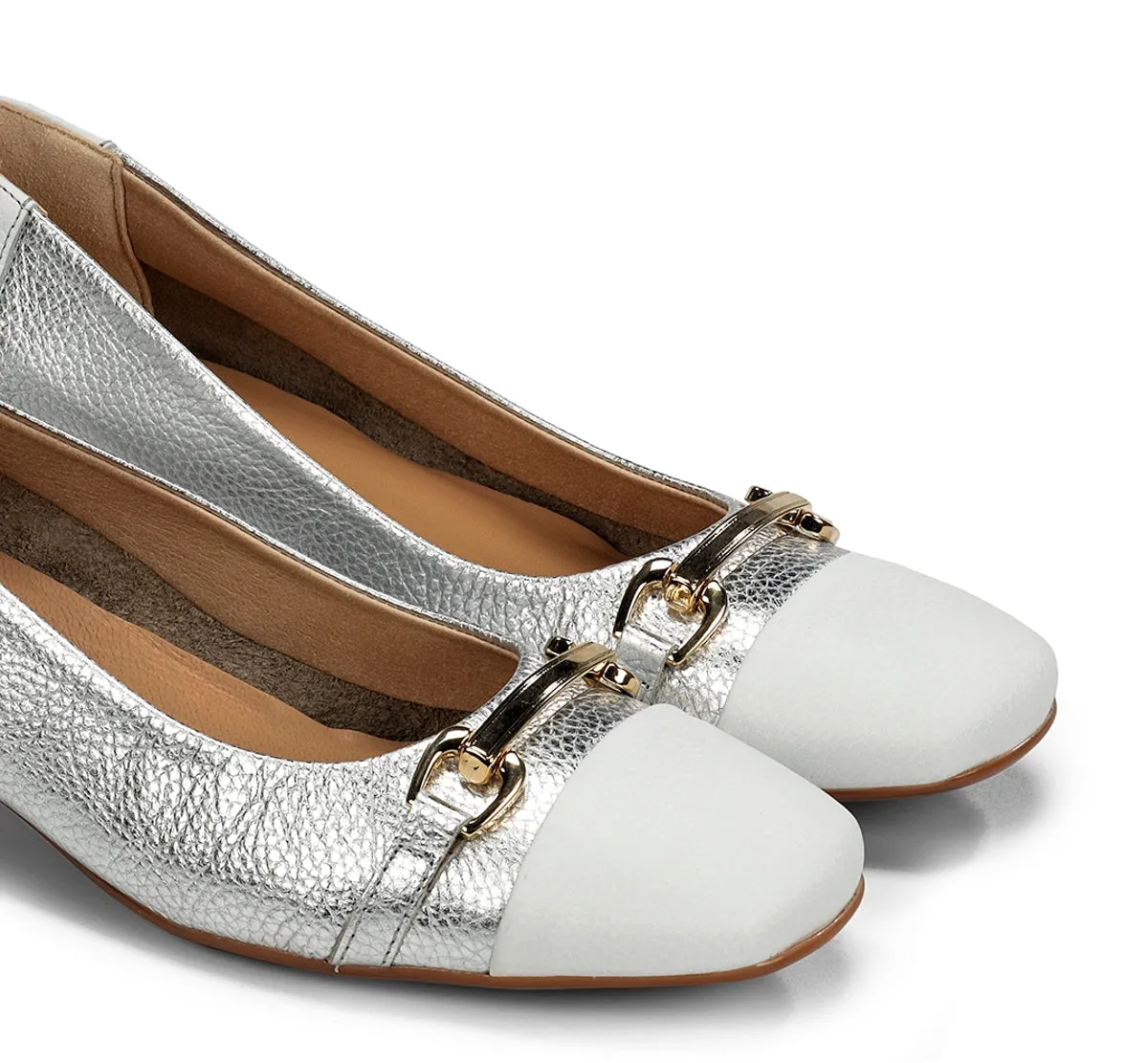 Fluchos Gia D9304 mocassini argento donna tacco