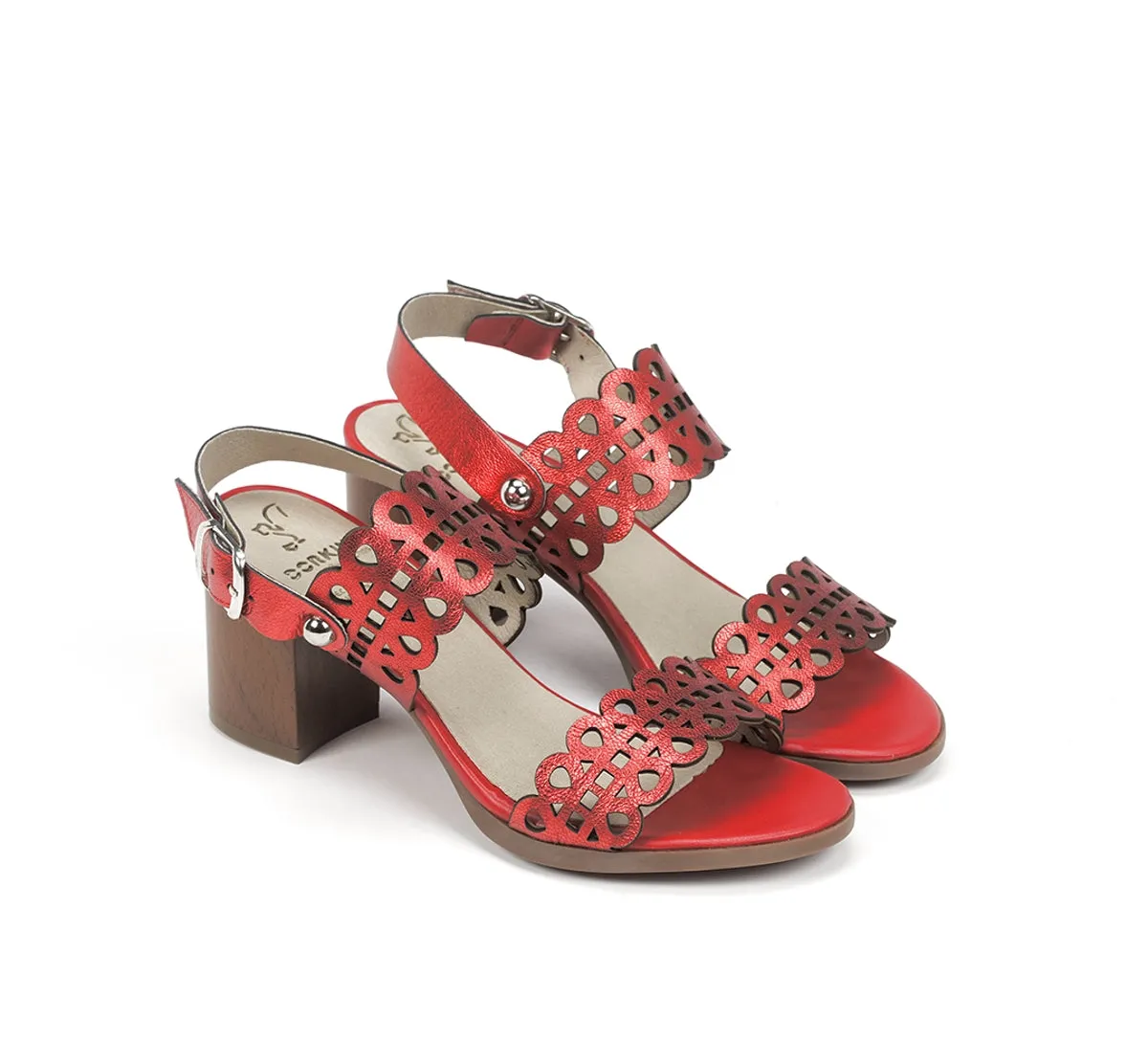 Dorking Norqui D8173 sandalo tacco donna rosa