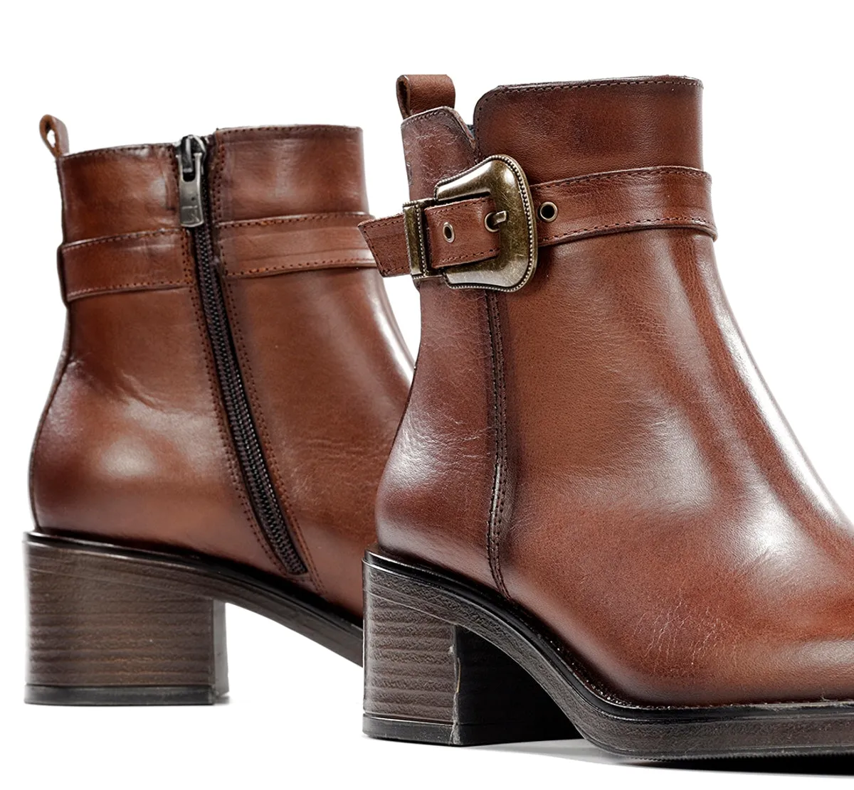 Fluchos Linet D9801 stivaletto marrone tacco medio