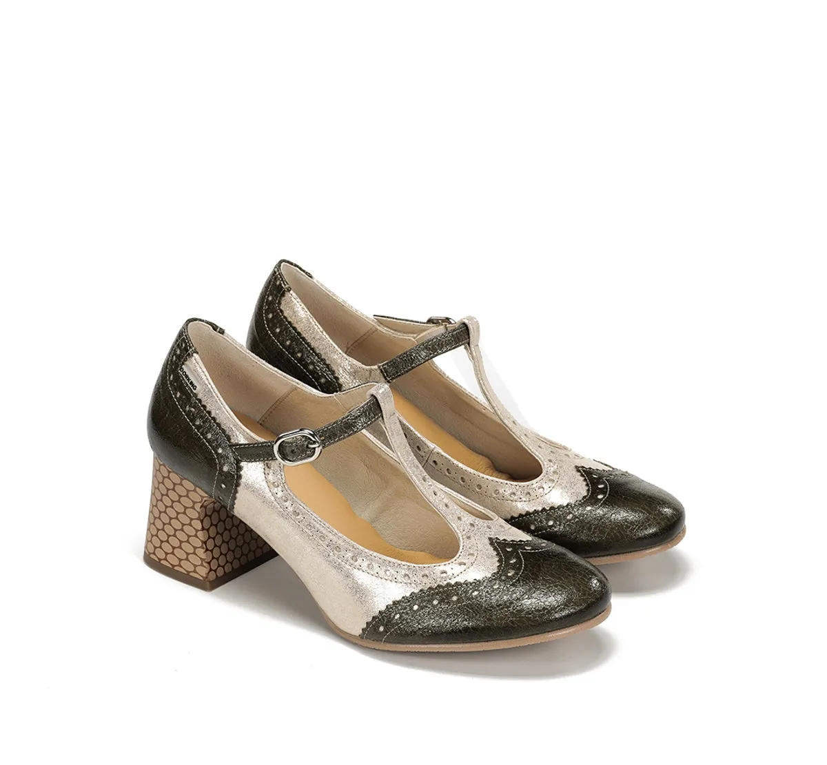 Dorking Daci D9677 scarpa donna verde tacco geometrico