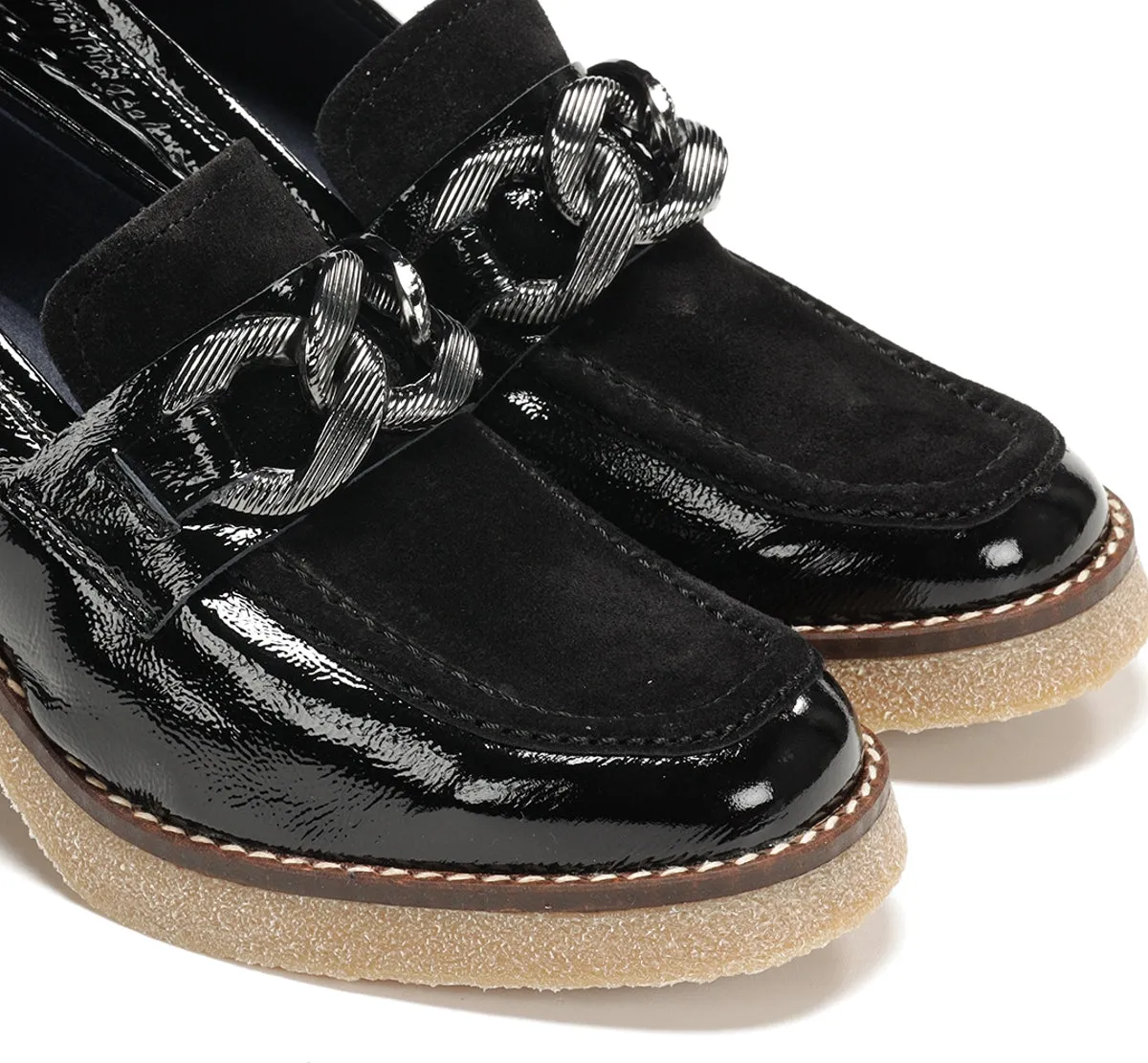 Fluchos Oprah D9193 mocassini donna neri tacco