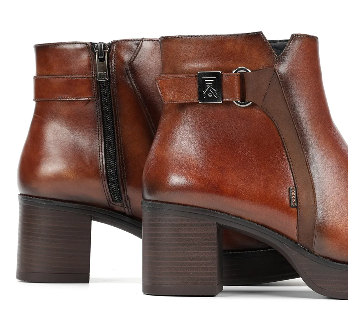 Dorking Bowy D9589 stivaletti donna marroni tacco stabile