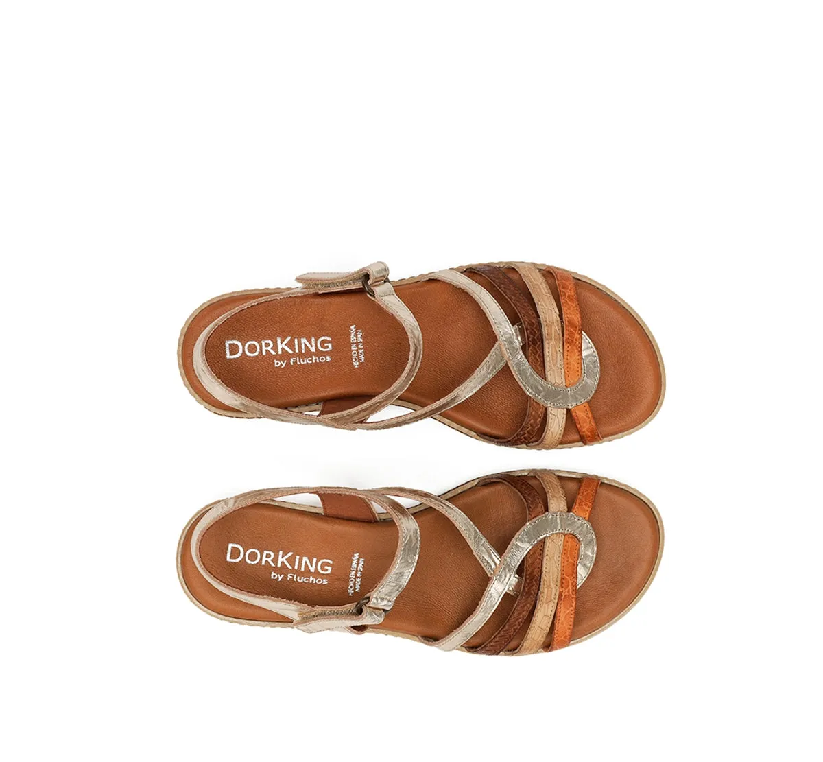 Dorking Espe D9113 sandalo donna oro velcro