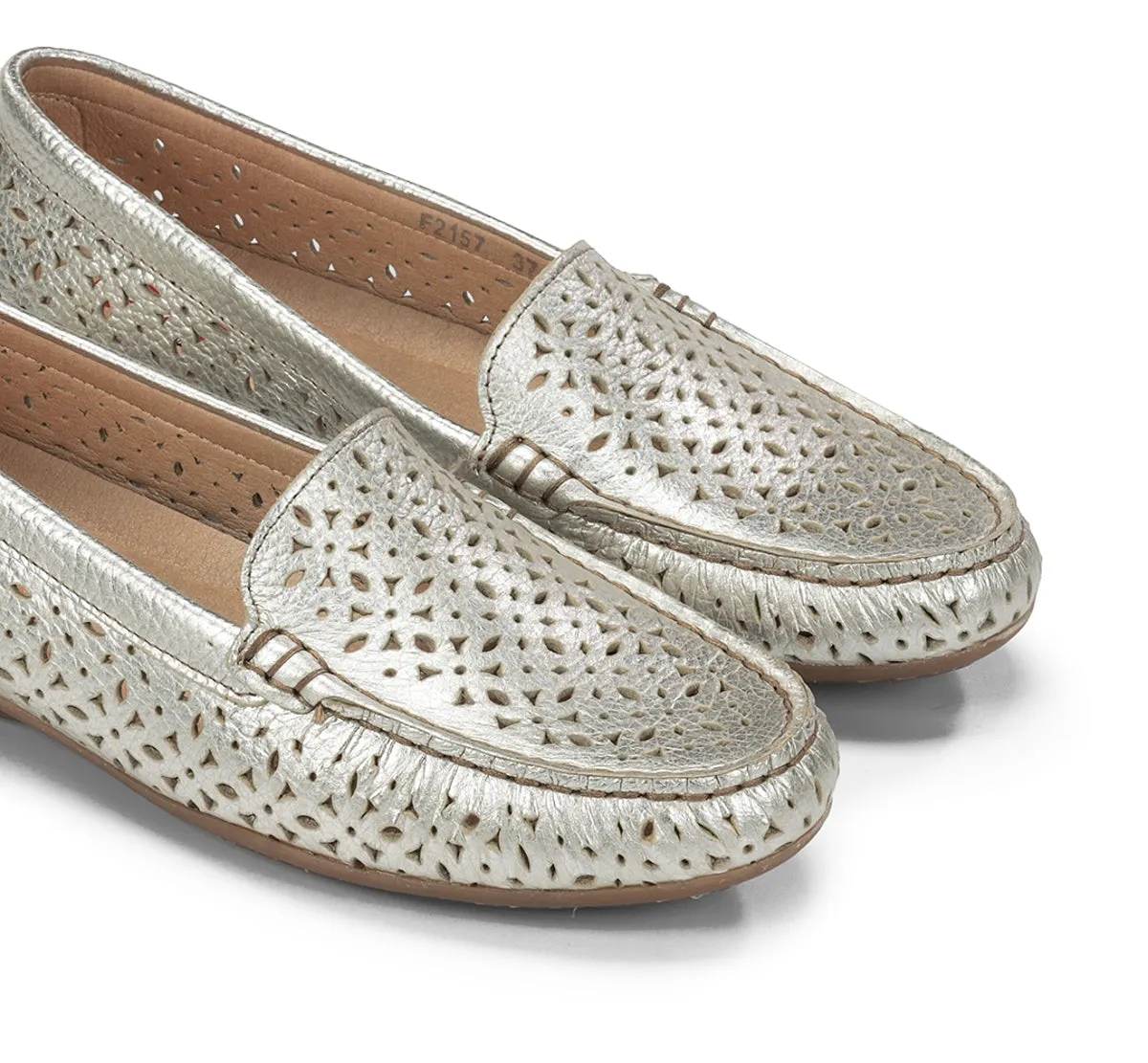 Fluchos Bruni F2157 mocassini argento pelle