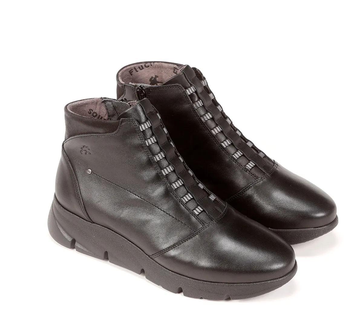 Fluchos Bona F1358 tronchetti donna neri comodi