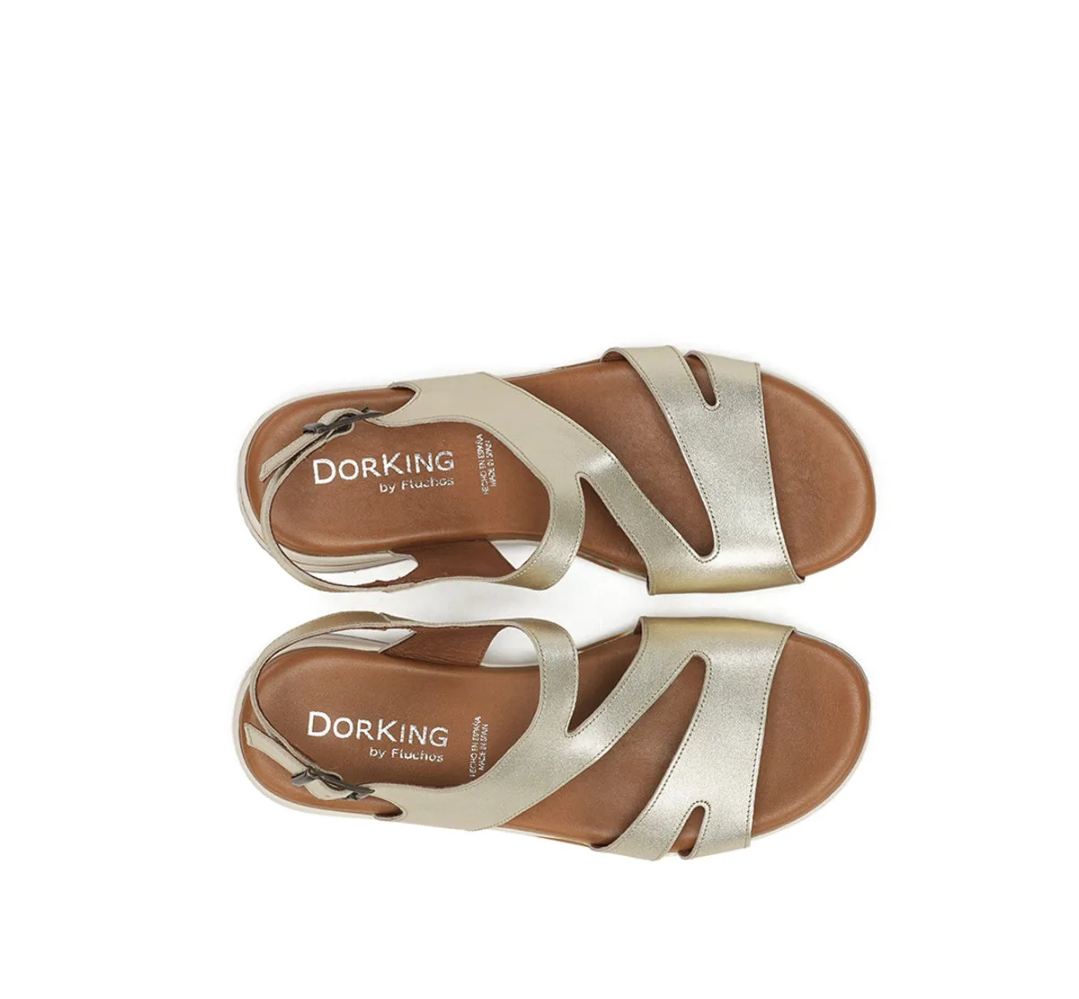 Fluchos Merlo D9688 sandali donna oro zeppa bassa