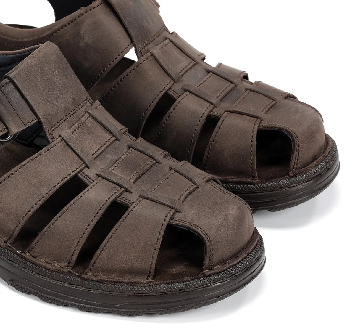 Fluchos Azores F2198 sandali uomo marroni con velcro