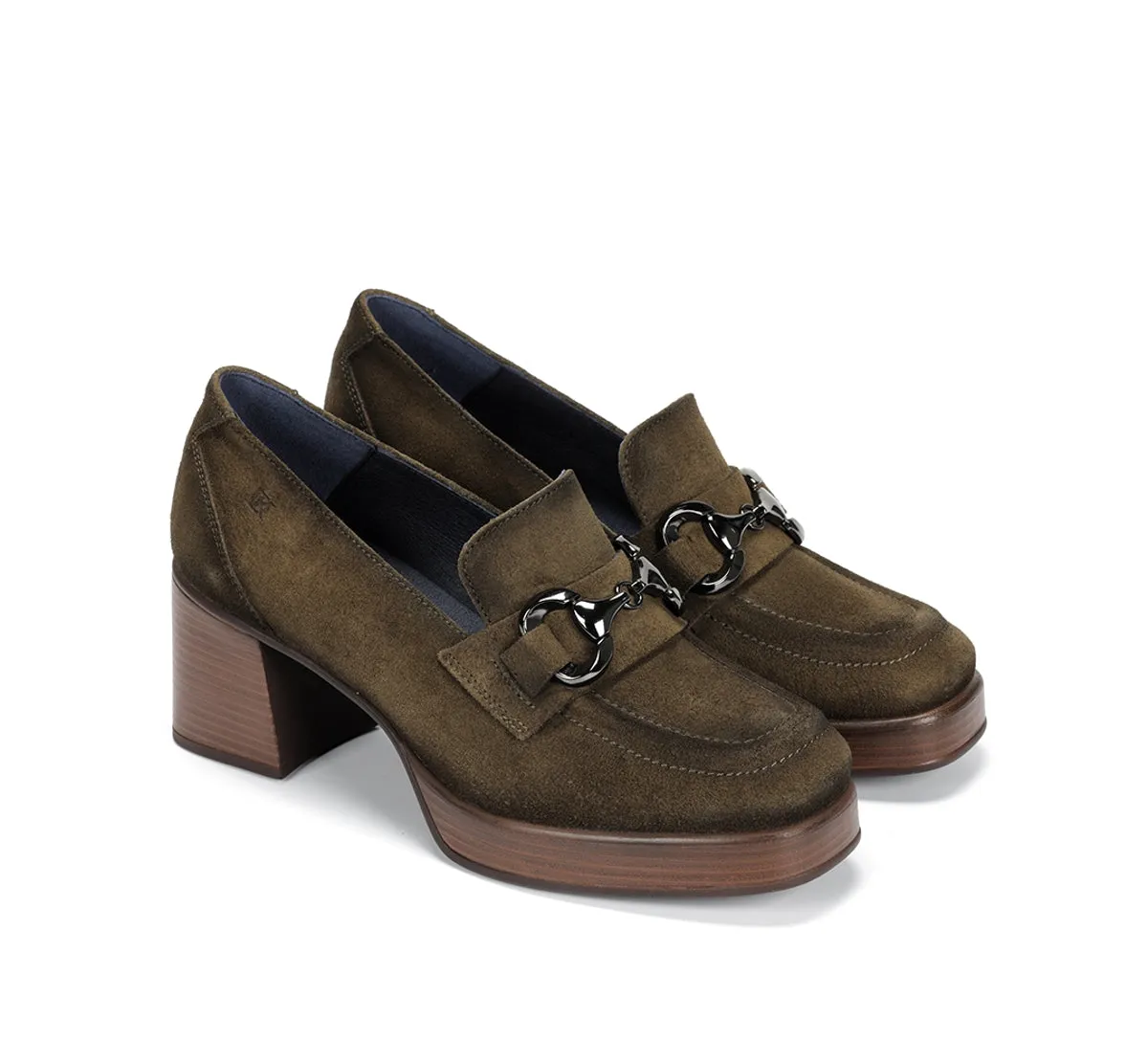 Fluchos Cristel D9155 mocassini donna verdi plateau
