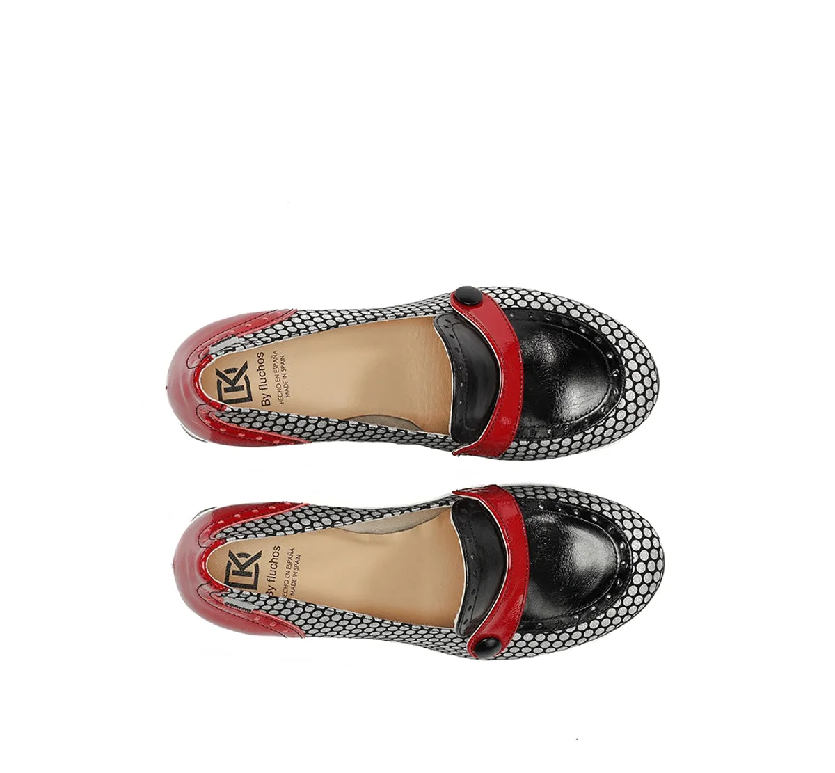Fluchos Daci D9676 mocassini donna neri tacco