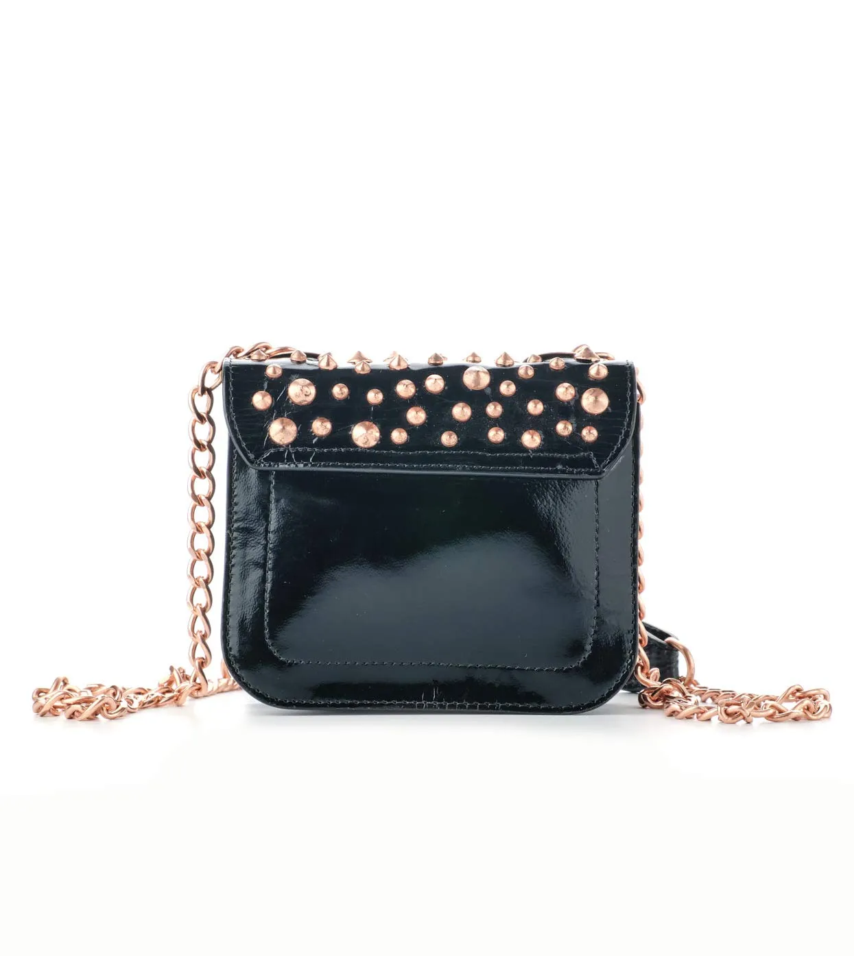 Alexander Smith borsa vernice borchie mini tracolla made in Italy