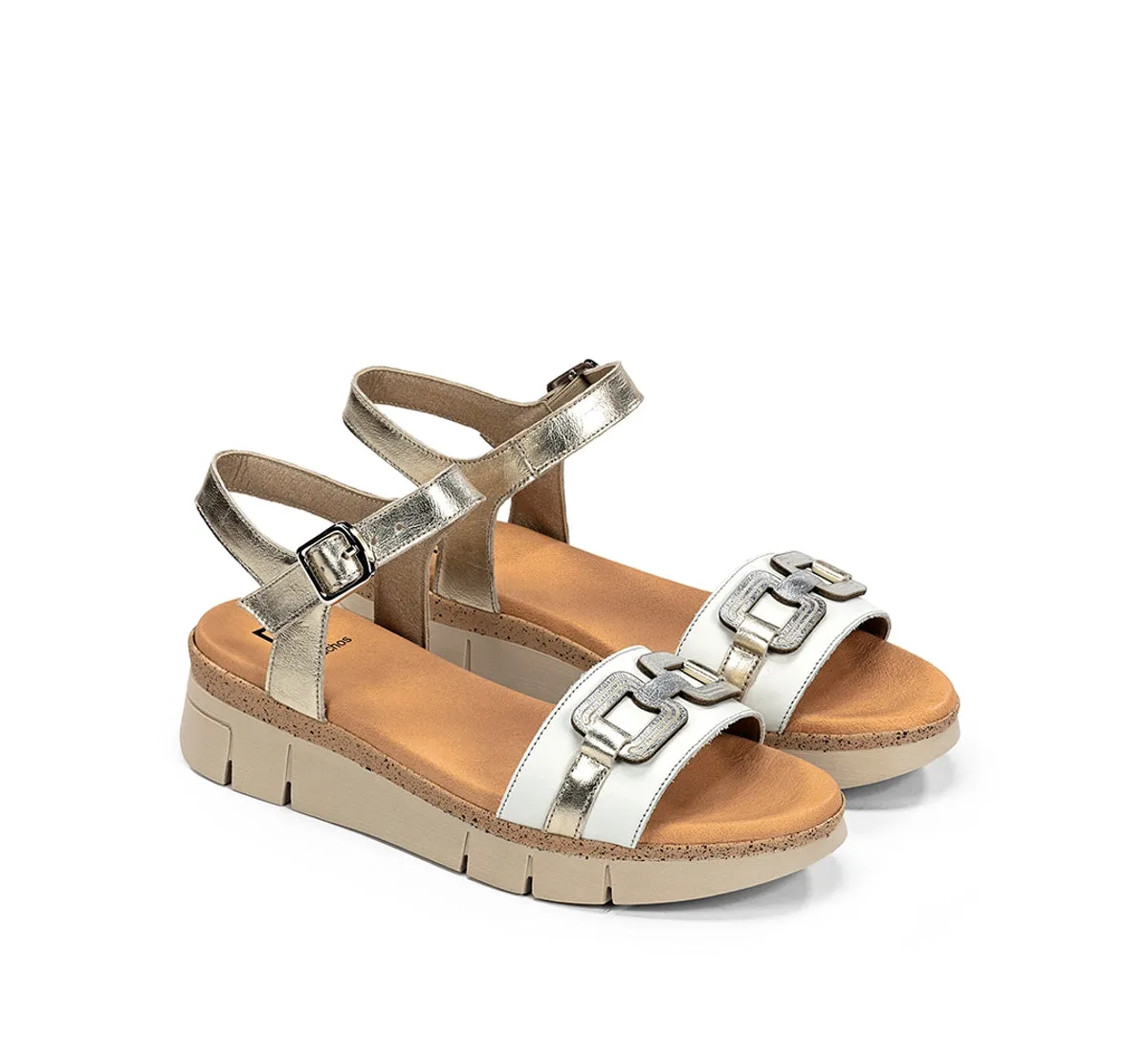 Fluchos Klau D9484 Sandali Donna Argento Metallizzato