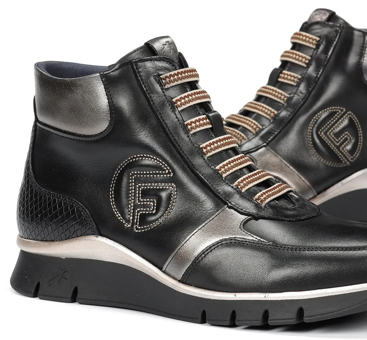 Fluchos Union F2077 stivaletti donna neri comodi