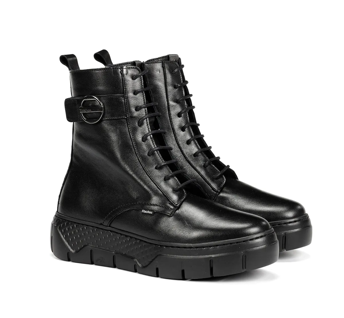 Fluchos Ilia F2303 stivaletto donna nero con lacci