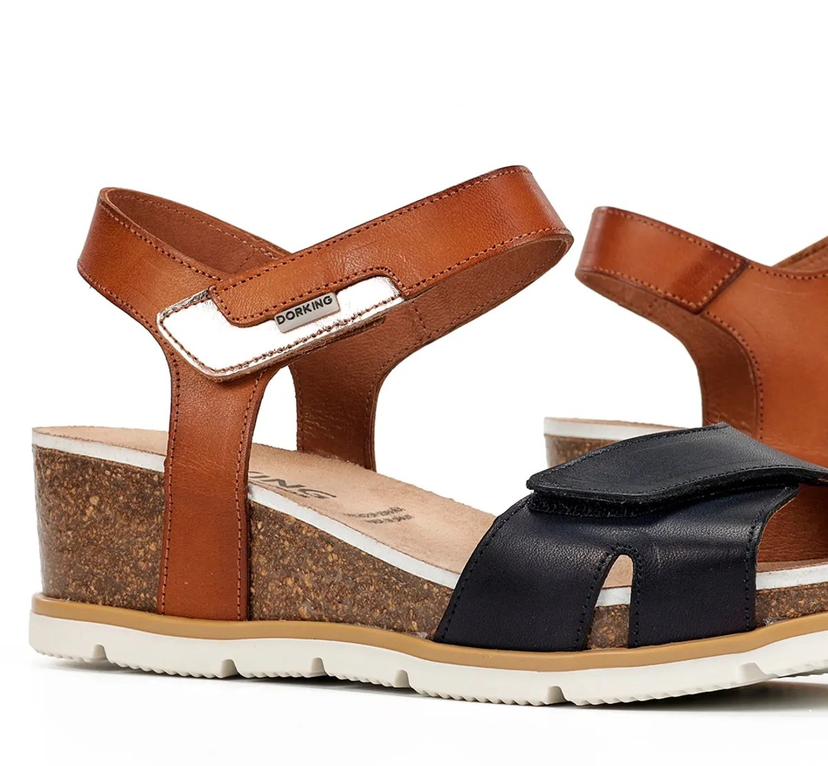 Fluchos Gold D9512 sandali zeppa donna blu