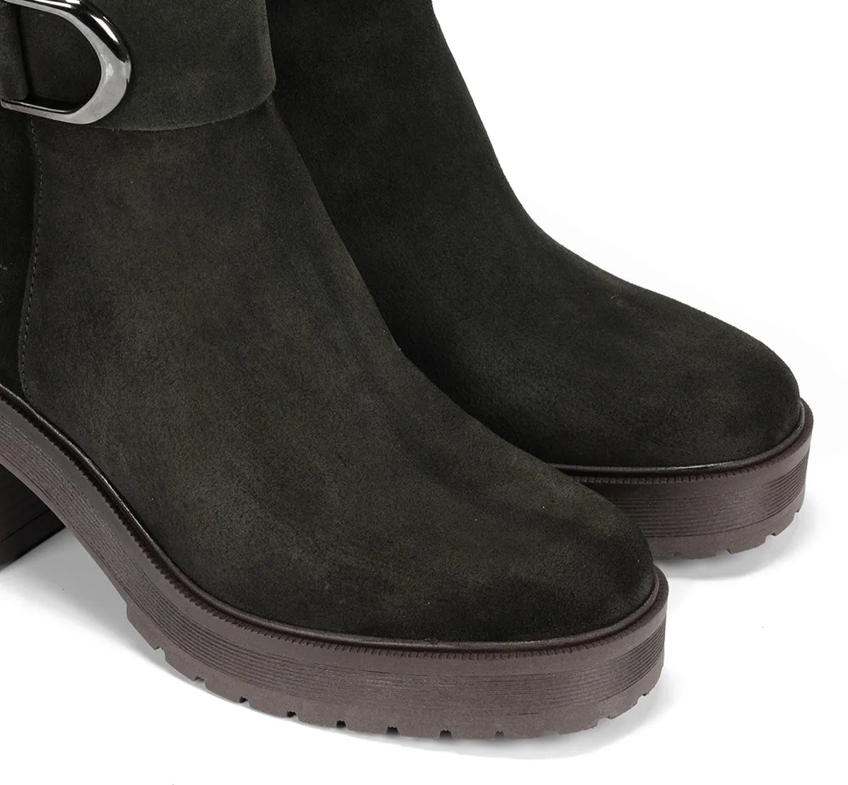 Fluchos Sarah D9573 stivaletti donna verde tacco largo