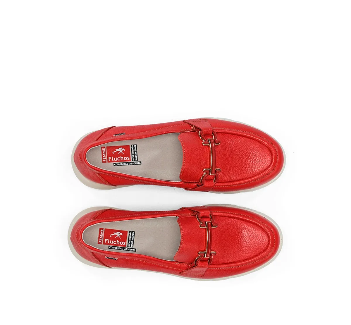 Fluchos Gladis F1936 mocassini donna rosso pelle