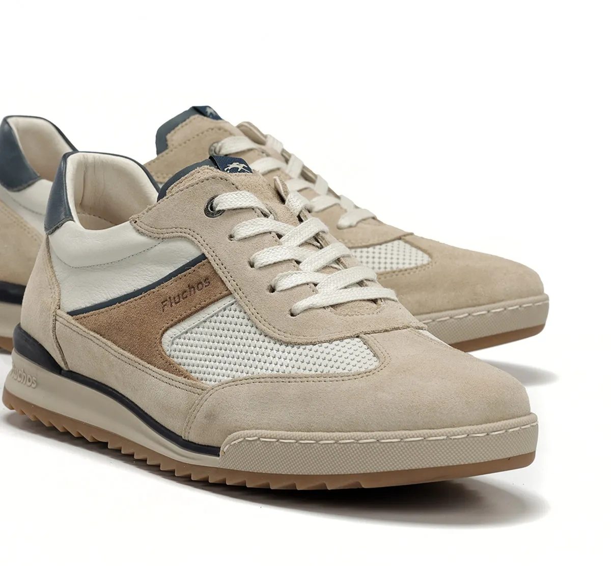 Fluchos Elder F2184 Sneakers Uomo Beige Vestibilità Ampia