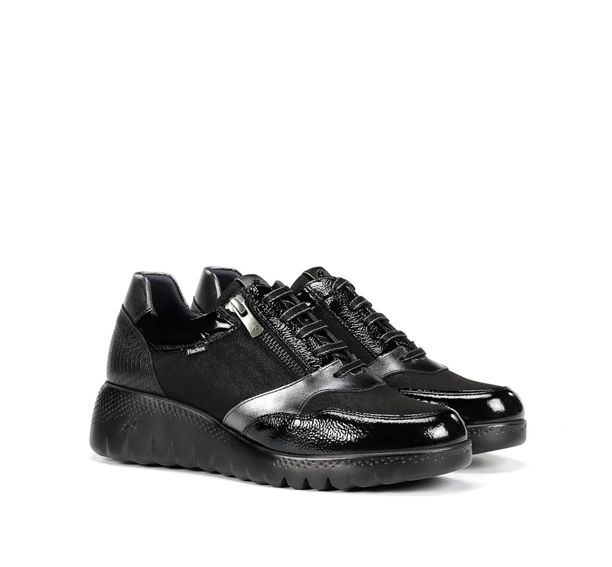 Fluchos Live F2248 Sneakers Nere Donna Zeppa