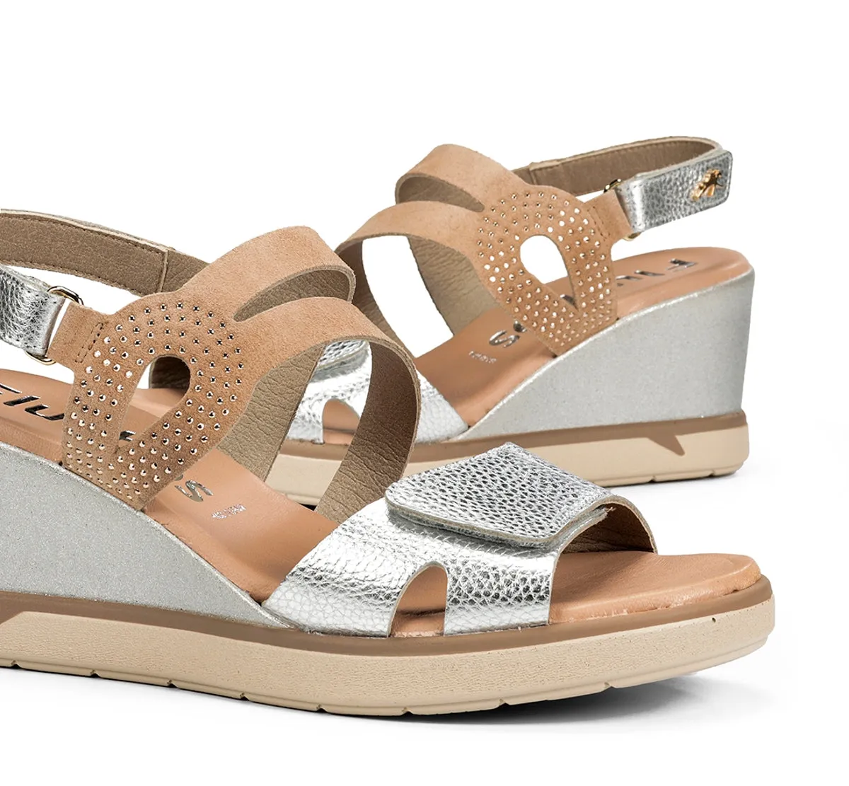 Fluchos Smash F2169 Sandali Donna Argento con Zeppa