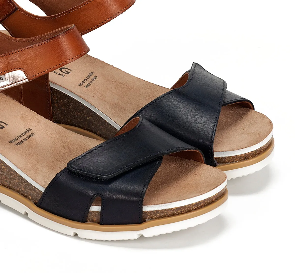 Fluchos Gold D9512 sandali zeppa donna blu