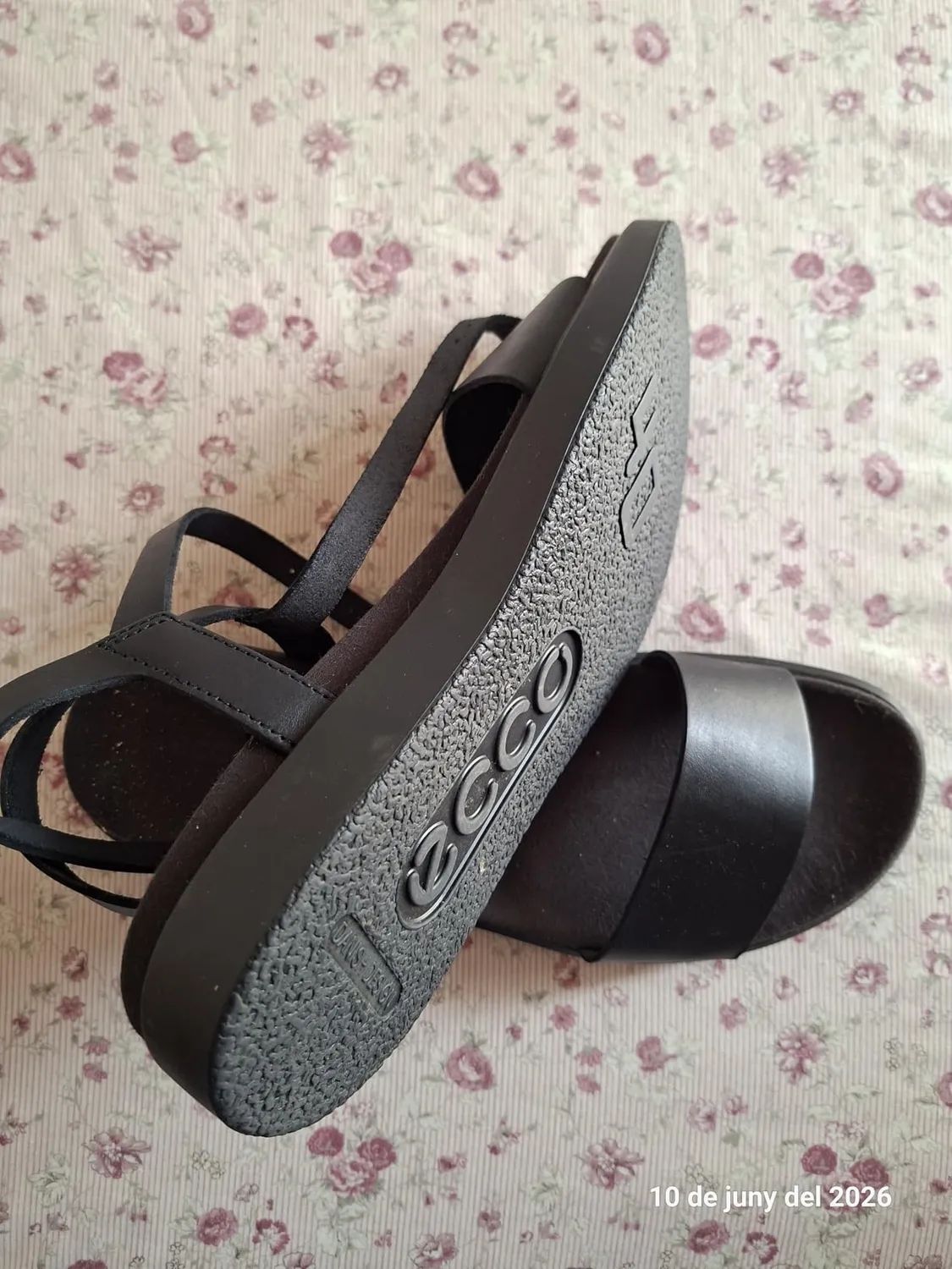 Ecco Flowt sandali donna neri eleganti tre fasce