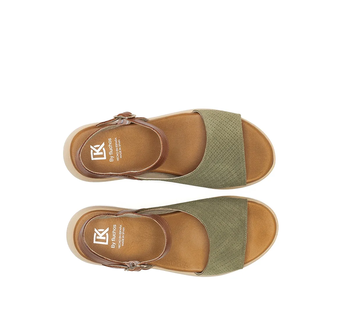 Dorking Gandia D9464 sandali donna verde fibbia leggeri