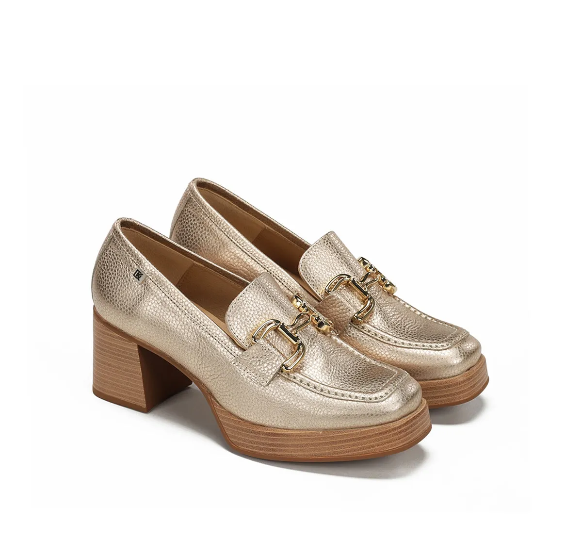 Fluchos Cristel D9438 Mocassino Dorato Zeppa