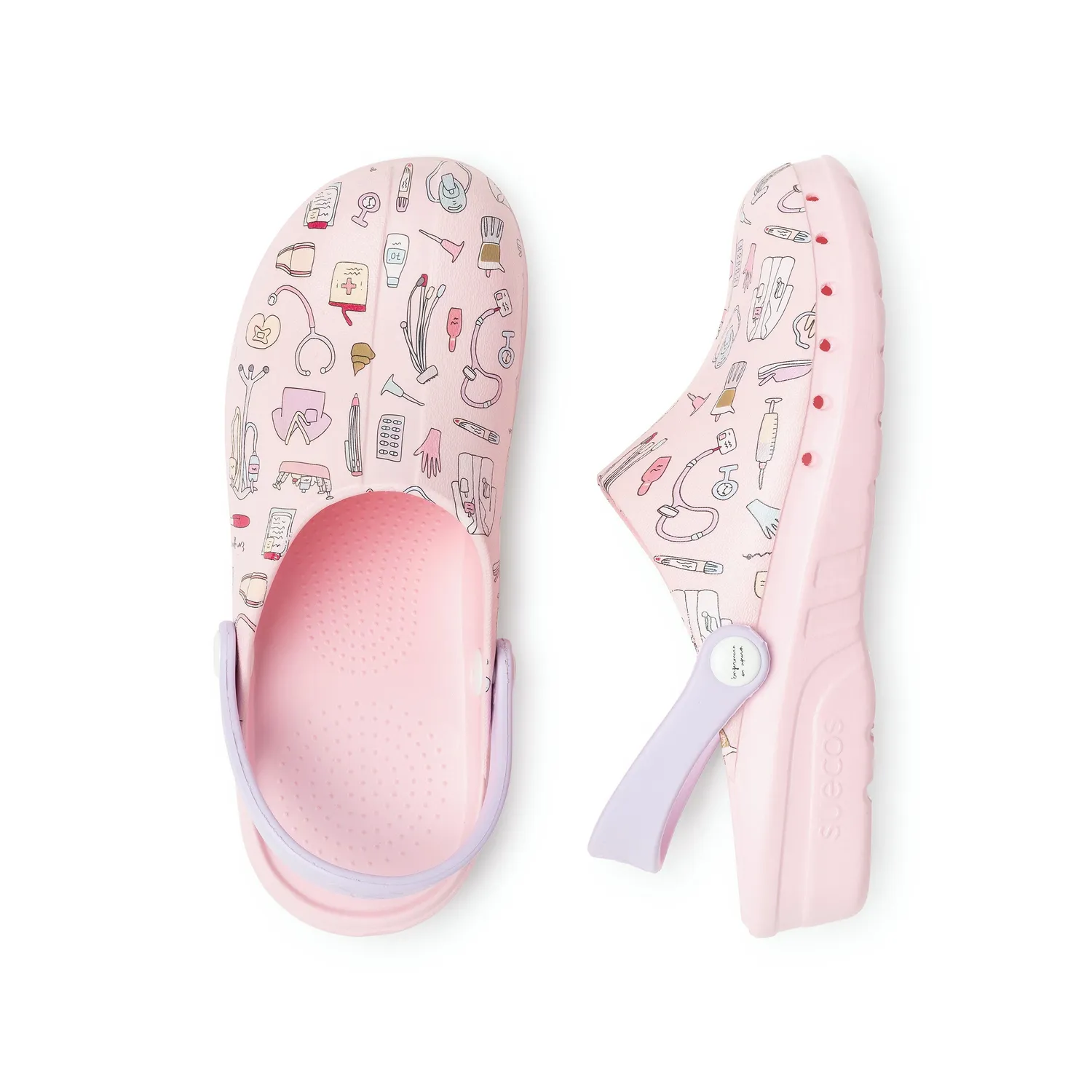 Suecos Oden+ zoccoli sanitari donna rosa fantasia