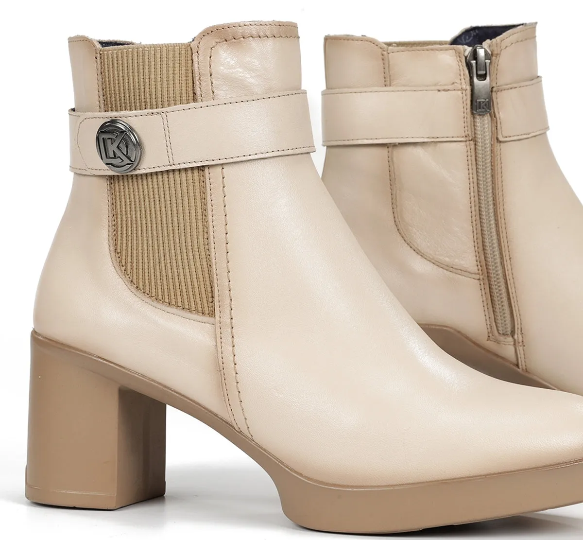 Fluchos Elite D9422 Stivaletto Donna Tortora con Tacco
