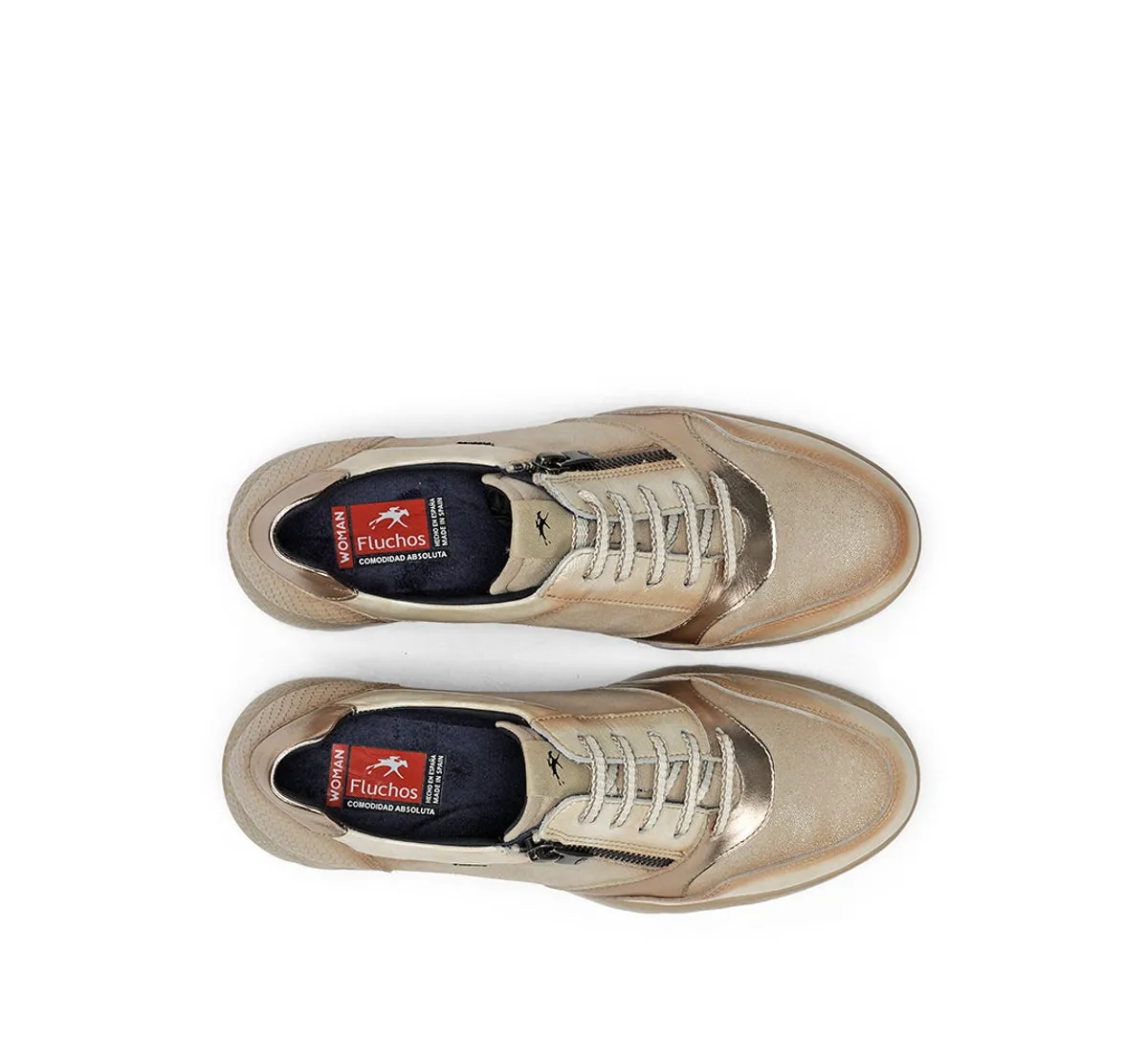 Fluchos Live F2248 sneakers taupe donna con zeppa