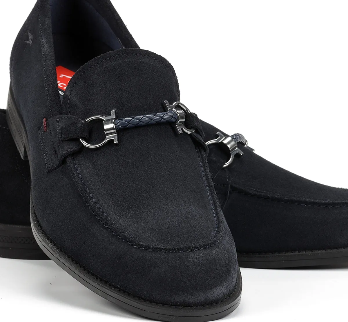 Fluchos Henri F1930 mocassini uomo blu pelle