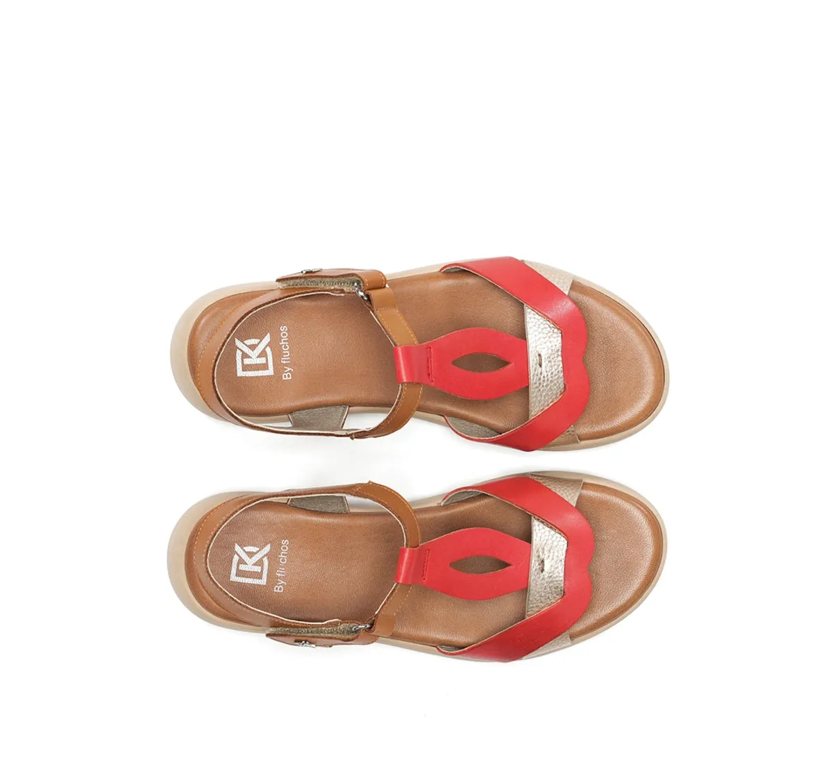 Dorking Gandia D9466 sandali donna rossi fibbia