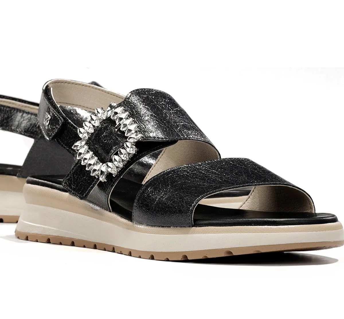 Fluchos Ter D9724 sandali neri donna sportivi