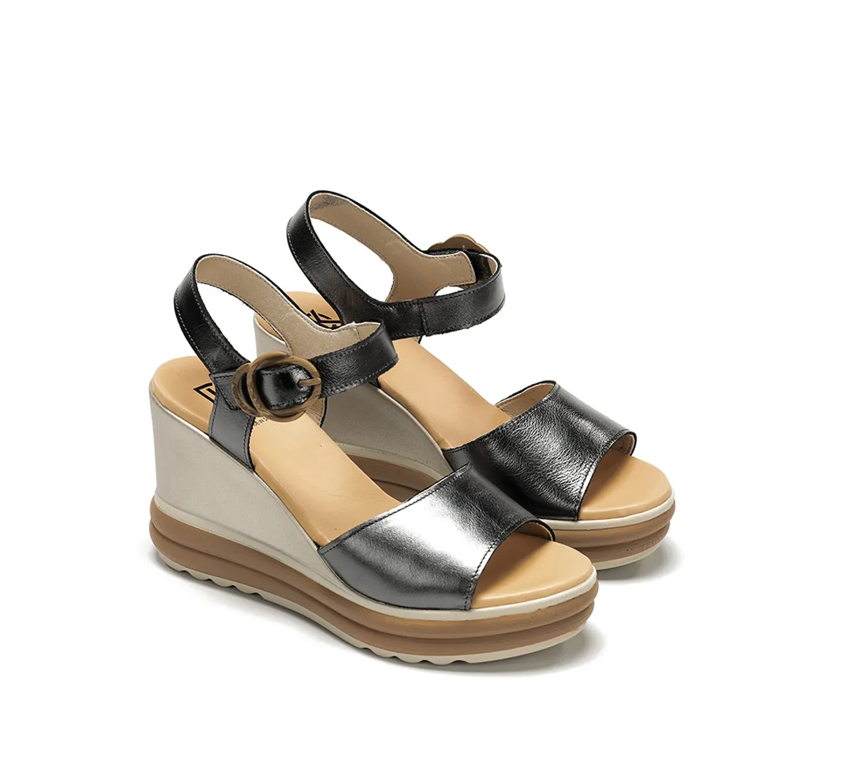 Fluchos Diane D9696 Sandalo Zeppa Grigio Donna