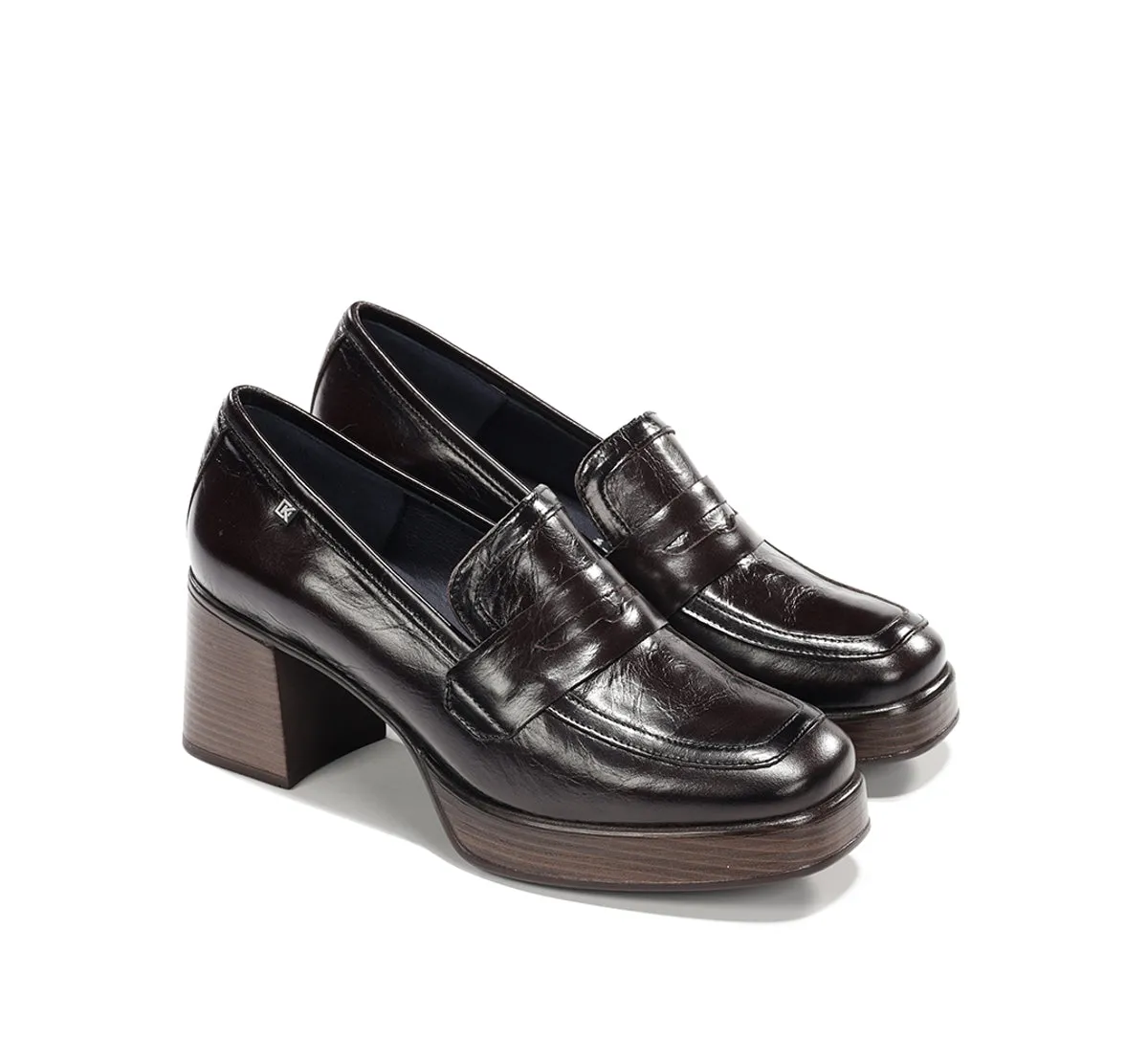 Fluchos Cristel D9334 mocassini donna marroni platform