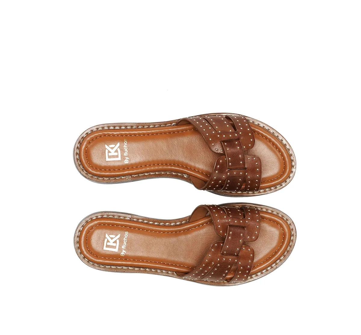 Fluchos Ega D9731 sandali donna marrone piatti