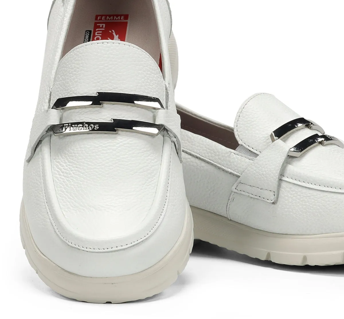Fluchos Gladis F2201 mocassini donna bianco morbidi
