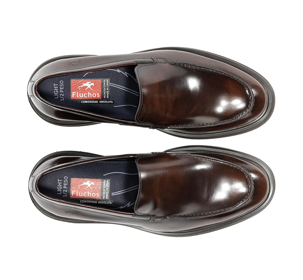 Fluchos Belgas F1223 mocassini uomo marrone pelle