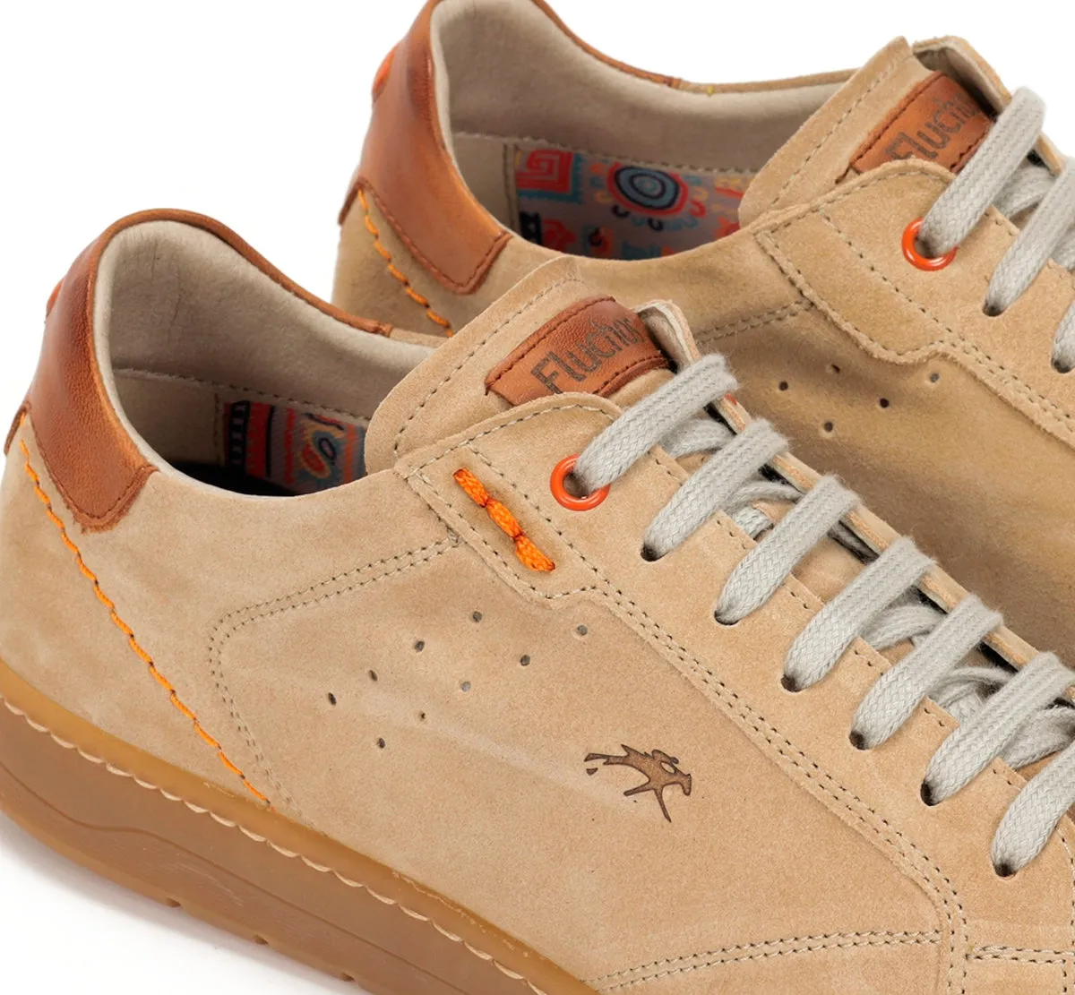 Fluchos Leo F1727 Sneakers Uomo Taupe Suola Caramello