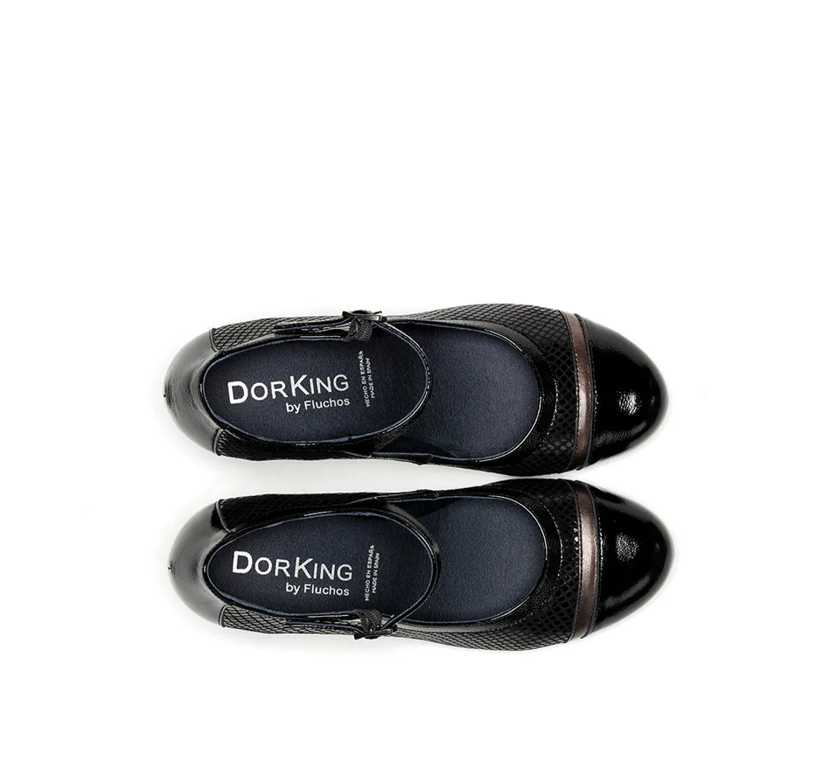 Fluchos RODIN D8669 scarpe tacco donna nere fibbia