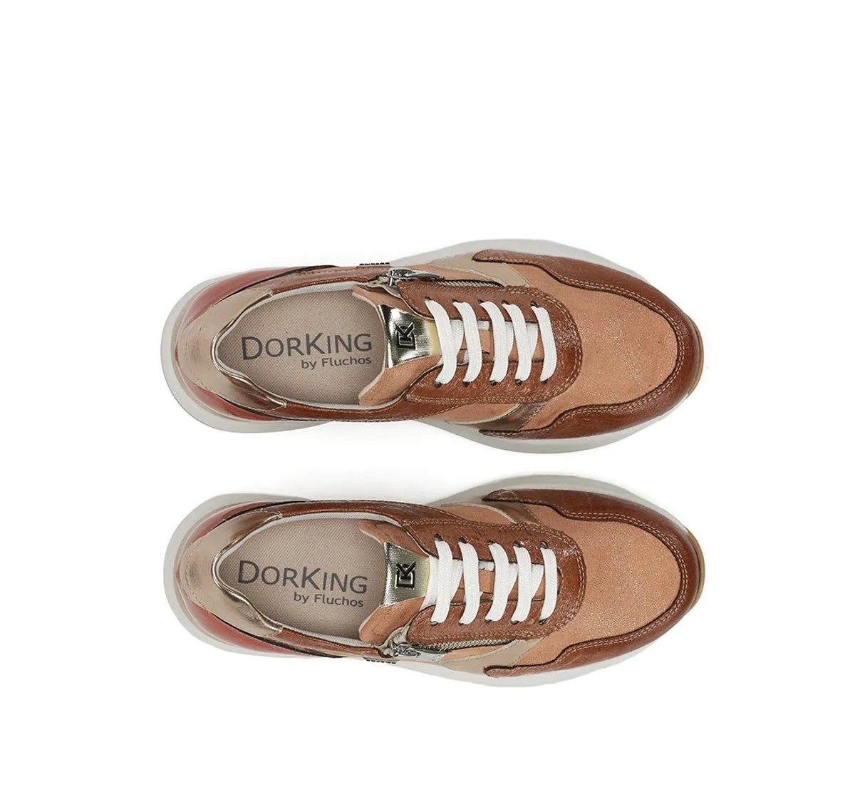 Dorking Flix D9673 sneakers donna marroni zeppa